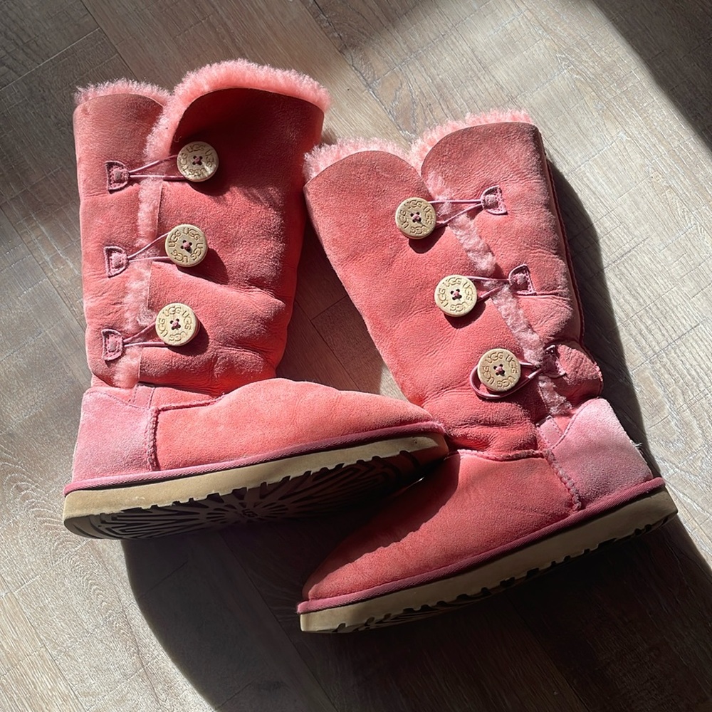 Pink Bailey Button UGG boots